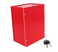 DIYEAH Boîte à Suggestions avec Serrure PVC Opaque Rouge Installation Murale Pied Boîte de Vote Sécurisée pour Collecte de Fonds Élections Écoles et Bureaux