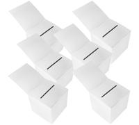 DIYEAH Boîte à Tombola Multifonctionnelle en Carton Blanc, Lot de 6 Urnes Électorales Légères Fente, pour Fête, Collecte de Dons et Rangement Sécurisé des Billets