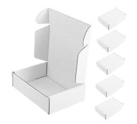 DIYEAH Boite Archives Carton en Papier Kraft Blanc, 6pcs Boîtes Emballage Papier D'expédition Bords Lisses, pour Petites Entreprises et Stockage
