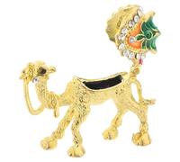 DIYEAH Boîte Bijou Vintage Forme de Dromadaire avec Strass Coffret à Bijoux Décoratif Symbolique Boîte à Trésors Ethnique Organisateur de Bagues et Colliers Cadeau Artisanal de Voyage