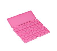 DIYEAH Boîte de Peinture en Plastique Rose, 24 Compartiments Séparés pour Gouache et Aquarelle, Légère, Facile à Nettoyer pour Atelier Créatif Couleur