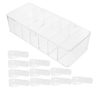 DIYEAH Boîte de Rangement Câbles Transparente avec Couvercle et Liens Organisateur de Câbles Électroniques pour Bureau Compartiments pour Accessoires et Gestion