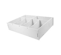DIYEAH Boîte de Rangement pour Monnaie et Billets Compartiments Blanche Organiseur de Bureau pour Reçus et Documents Financiers Pratique pour Caisse et Comptoir