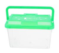 DIYEAH Boîte de Transport Portable Moyenne Taille en Plastique Abs Transparent Vert avec Ventilation, Aquarium Multifonction pour Poissons, Tortues et Hamsters, Cage à Voyage Pratique
