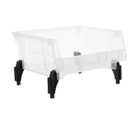 DIYEAH Boîte de Tri en Plastique PP Transparente 4 Pieds, Organisateur Cubique Multifonction pour Rangement de Pièces, Bureau et Atelier, Bacs de Collecte Résistants et Empilables,