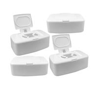 DIYEAH Boîte Distributrice de Lingettes Rechargeables en Pp Blanc 4pcs, Rangement Pratique et Portable pour Chambre et Tiroirs, Design Simple et Fonctionnel