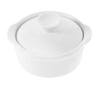 DIYEAH Bol à Soupe Céramique avec Couvercle et Anses Bol Dessert Polyvalent pour Restaurant Maintien Au Chaud et Transport Facile