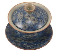 DIYEAH Bol à Thé en Céramique avec Couvercle Tasse à Thé Chinoise Rétro en Porcelaine pour Infusion Traditionnelle Petite pour Cérémonie et Usage Quotidien