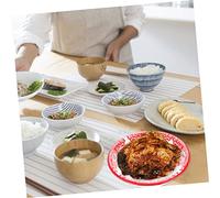 DIYEAH Bol Émaillé Ronde Rouge Bassine à Soupe Épaisse Porte-savons Émail Lavabo Porcelaine