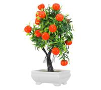 DIYEAH Bonsaï Artificiel Orange Fruits Plante Décorative en Plastique Petit Arbre Fruitier pour Maison et Bureau Simulation Réaliste D’Oranger Décoration Intérieure Moderne
