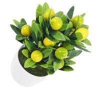 DIYEAH Bonsaï Citronnier Artificiel en Pot Mini Plante Artificielle Décorative Faux Citrons Décoration Intérieure pour Bureau Salon et Maison Plante sans Entretien Compacte et