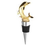 DIYEAH Bouchon de Bouteille Vin Décoratif Dauphin Doré Joint Étanche Anti-oxydation Accessoire Mariage et Fête Maintien Longue Conservation Du Vin