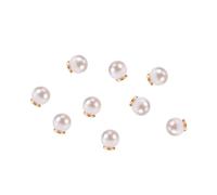 DIYEAH Boucles D'oreilles en Laiton, 10 Pièces, Clous D'oreilles Auxiliaires, Bouchons D'oreilles pour Femmes, Plaqué Or 18 Carats, Perle Blanche de 7 Mm, Kit D'accessoires de Bijoux