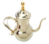 DIYEAH Bouilloire à Thé en Acier Inoxydable Couleur Or Long Bec Étroit et Filtre Intégré, Style Moyen-orient, Résistante Rouille, pour Maison ou Bureau