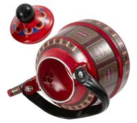 DIYEAH Bouilloire Rétro en Émail 1,7l Rouge Vintage Résistance Thermique Élevée et Grosse Capacité pour Cuisinière à Induction et Gaz