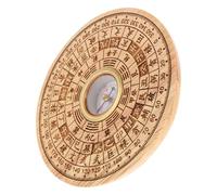 DIYEAH Boussole Chinoise Traditionnelle Feng Shui Multifonctionnelle, Décoration Intérieure en Bois pour Bureau et Maison