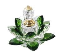 DIYEAH Bouteille de Parfum Verre Forme Fleur de Lotus Verte Distributeur Liquide Étanche Décoration Maison Chic et Réutilisable Flacon pour Huiles Essentielles et Cosmétiques