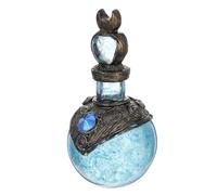 DIYEAH Bouteille Décorative Lune en Résine Brillante Bleue Figurine Artisanale Délicate 1 Pièce Décoration Intérieure Créative pour Bureau et Maison Ornement Lumineux Unique