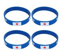 DIYEAH Bracelet en Silicone Taille Ajustable Coupe du Monde Drapeau National, Lot de 4 Pièces Bleu Souvenir pour Activités Sportives et Cohésion D'équipe