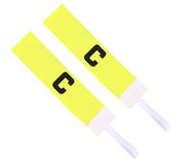 DIYEAH Brassards de Capitaine Football Coupe du Monde, 2 Pièces en Nylon Jaune, Design Flexible et Résistant à l'usure, Adaptés Rugby et Football