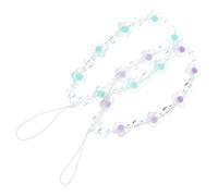 DIYEAH Breloque De Téléphone Perlé 2pcs Pour Femmes Dragonne De Téléphone Légère Violet Et Vert Accessoire De Sécurité Pour Smartphone