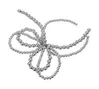 DIYEAH Breloque Nœud 3d en Perles Argentées, Décoration Polyvalente pour Téléphones Portables, Paquet et Clés, Accessoire Élégant sans Décoloration, Breloques pour Lacets et Bijoux