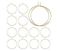DIYEAH Breloques Décoratives pour Bouteilles de Vin 150 Pièces Marqueurs de Verre à Vin DIY 25 MM Plaqués Or Anneaux D’Identification pour Fête Mariage et Événements Accessoires Bar