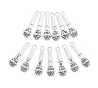 DIYEAH Breloques Pendentif Microphone en Alliage Antique 20 Pcs 265 X 7 MM pour Création de Bracelets Colliers et Porte-Clés DIY Mini Breloques Musicales Vintage pour Bijoux