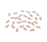 DIYEAH Breloques Ruban Rose en Alliage Émaillé, Pendentifs 30 Pcs par Sachet, Lot de 120 Pièces pour Création de Bijoux Féminins, Charms pour Bracelets et Colliers, Accessoires Loisirs