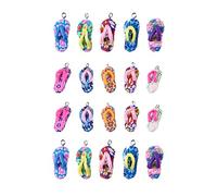 DIYEAH Breloques Tongs Diy En Argile Douce Mix Couleur 30 Pièces, Accessoires Pour Bracelets Et Colliers, Décoration Artisanale Créative Pour Loisirs Créatifs, Présent Pendaison De Crémaillère
