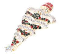 DIYEAH Broche Noël en Alliage avec Cristaux, Ornement de Costume Unique, Épingle à Sapin de Noël Facile à Porter pour Usage Quotidien et Banquet