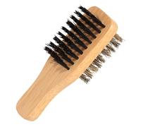 DIYEAH Brosse à Barbe Double Face pour Homme, Poils de Sanglier Naturels, Manche en Bois de Hêtre, Taille Petite, Outil de Coiffage et Nettoyage pour Barbe, Moustache et Bouc, Soin