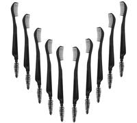 DIYEAH Brosse à Sourcils et Peigne à Cils Double Embout Noir 10 Pièces, Outil de Maquillage Portable pour Discipliner Sourcils et Cils, Usage Quotidien et Voyage, Brosse Multifonction