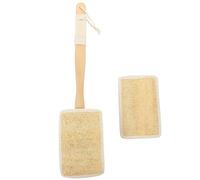 DIYEAH Brosse Dos Long Manche en Loofah Naturel, 2 Pièces Brosse à Corps Exfoliante et Massage, Accessoire de Bain pour Usage Quotidien