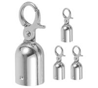 DIYEAH Butées d'Extrémité de Corde avec Crochet, Embout de Corde de Sécurité, 4 Pièces, Acier Inoxydable Argent, pour Longe de Garde-Corps et Corde de Barrière