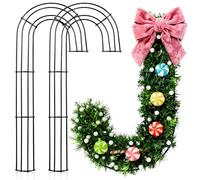 DIYEAH Cadre de Couronne en Fer Noir 30 CM 2 Pièces pour Confection de Couronnes de Noël de Canne à Sucre Support Métallique DIY pour Décoration Murale et Festive