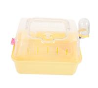 DIYEAH Cage de Transport pour Hamsters et Petits Animaux Plastique Résistant Cage Panoramique Jaune Petite Taille pour Voyages Camping et Excursions Adaptée aux Hamsters et Cochons