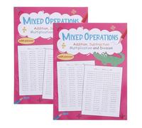 DIYEAH Cahier d'exercices d'arithmétique (2 livres) : Jeu d'opérations mathématiques mixtes - 24 pages d'exercices d'addition, de soustraction, de multiplication et de
