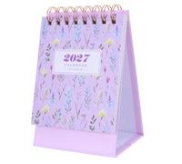 DIYEAH Calendrier de Bureau à Fleurs 2027, Papier Pourpre, Compact | Affichage Clair des Dates, Style Épuré, Présent Polyvalent, Usage Quotidien au Bureau