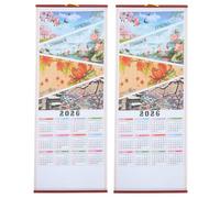 DIYEAH Calendrier mural chinois à 2 chiffres, année du cheval, à suspendre, annuel, mensuel, chinois de bon augure, pour la maison et le bureau