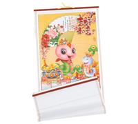 DIYEAH Calendrier Mural Format Papier Rotin Calendrier Suspendu pour Maison et Bureau Décoration Murale Année Serpent