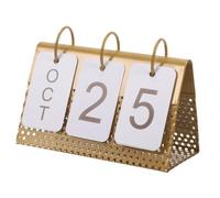 DIYEAH Calendrier Perpétuel en Métal Créatif pour Le Bureau Ou La Table, Calendrier perpétuel en métal en fer et avec finition