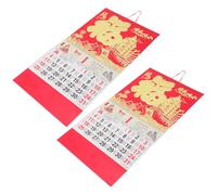 DIYEAH Calendriers Muraux Chinois 2026, 2 Pièces, Décoration Traditionnelle Du Nouvel An Chinois Lunaire, Calendrier de L'année Du Cheval, Date Lunaire à Suspendre pour La Fête Du Printemps,