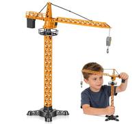 DIYEAH Camions grues moulées sous pression - Véhicule de levage manuel pour garçons - Ensemble de jeu réaliste pour l'éducation précoce - Développement des compétences