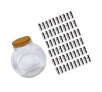 DIYEAH Capsule de Lettre Amour Verre avec Bouchon Liège Kit Bouteille de Souhaits Créatif Multifonctionnel avec Capsules Anneaux et Papiers Bouteille Noire pour Messages Décoration et