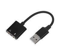 DIYEAH Carte USB Externe Adaptateur Casque et Microphone Répartiteur Audio pour PC et Appareils Mobiles Plug-and-Play