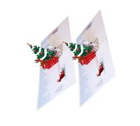 DIYEAH Cartes de 3d Motifs Sapin et Petit Renne Lot de 2 en Papier Cartes de Vœux Créatives et Amusantes pour Invitations de Fête ou
