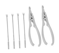 DIYEAH Casse-Crabe Et Fourchettes À Fruits De Mer Set De 6 Outils en Acier Inoxydable Ustensile De Cuisine INOX pour Crabe Homard Huîtres Et Noix Réutilisables Argenté