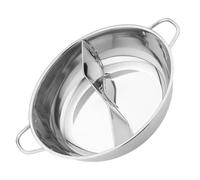 DIYEAH Casserole Acier Inoxydable à Double Compartiment pour Fondue Chinoise Pot Chaud à Deux Saveurs Cuisson Simultanée de Bouillons Usage Domestique et Professionnel