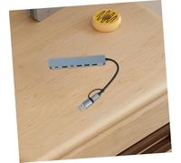 DIYEAH Centre à Vitesse Concentrateur D'extension USB Prolongateur De Bureau Séparateur De Concentrateur USB Prolongateur De Moyeu Gris Alliage D'aluminium